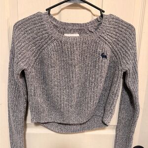 Gray Knit cropped Sweater